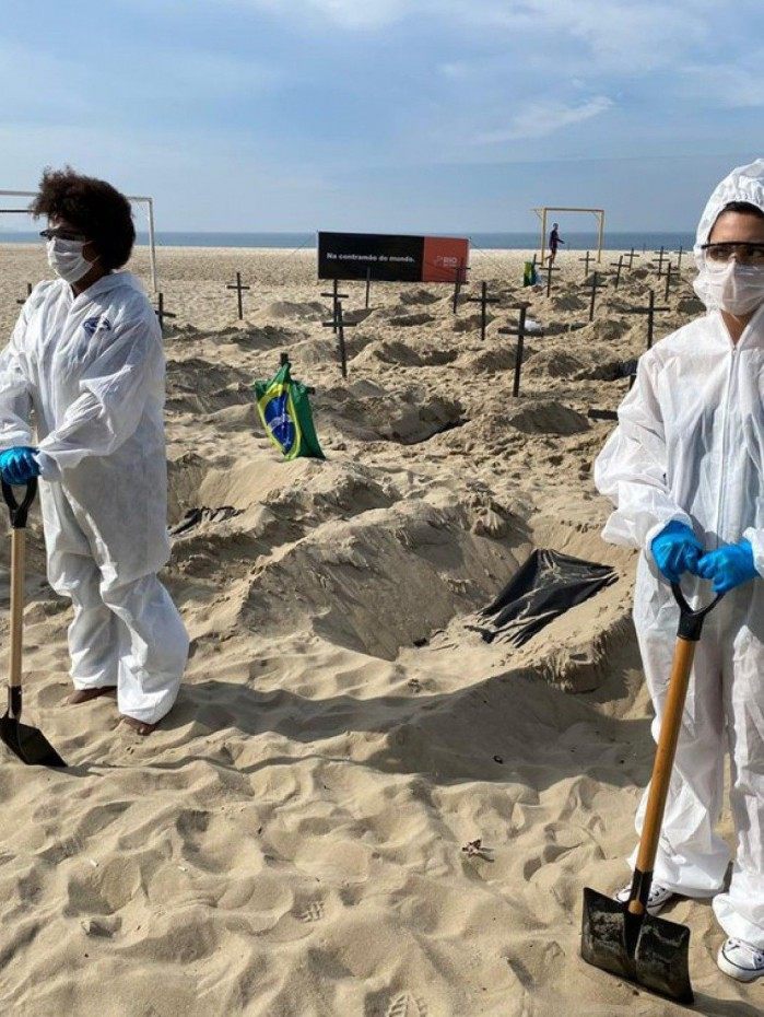 Protesto da Rio de Paz em Copacabana em junho de 2020
