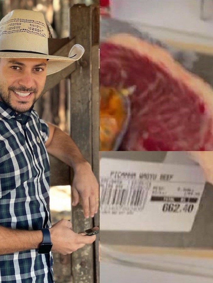 Caio ostenta picanha de mais de R$ 600