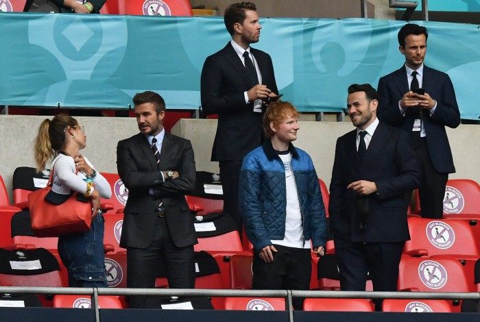 David Beckham e Ed Sheeran na Eurocopa