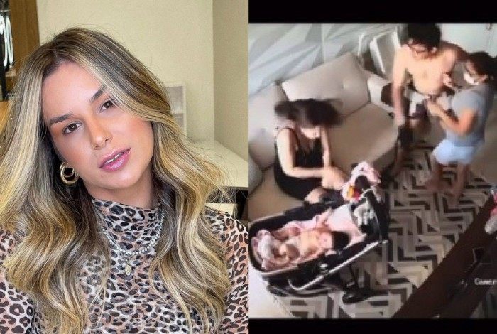 Pamella Holanda postou na internet vídeos em que Ivis a agride na frente de sua filha e de sua mãe