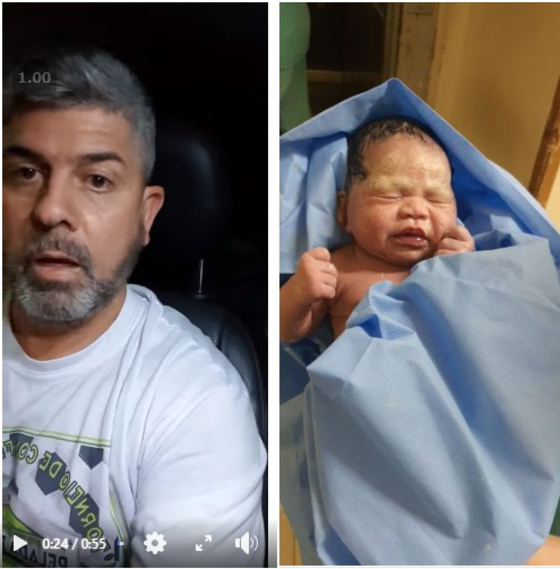 'Fiquei muito emocionado', diz taxista ap&oacute;s parto dentro de carro no Rio. Na imagem, o taxista Marcelo Fraga da Silva e a beb&ecirc;
