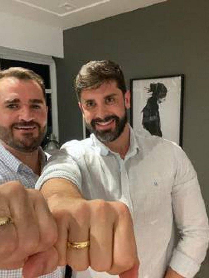 Marcelo Cosme e o noivo, Frankel Brand&atilde;o