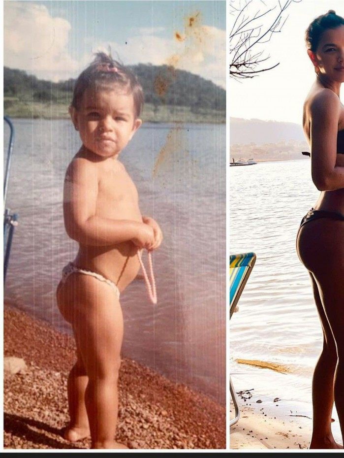 Mariana Rios refaz foto 35 anos depois