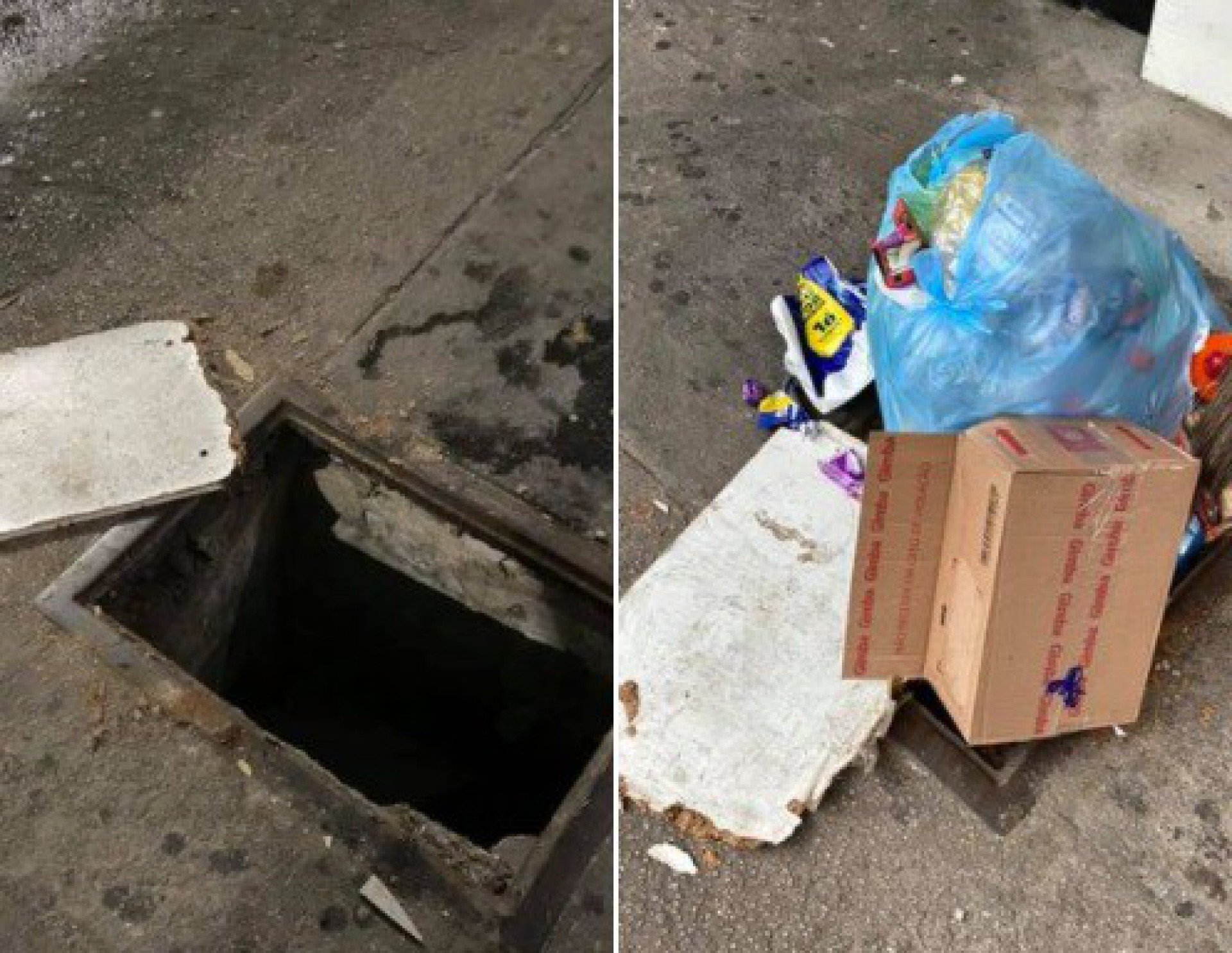 Jovem cai em bueiro aberto na Pra&ccedil;a Saens Pe&ntilde;a e faz alerta para quem passa pelo local