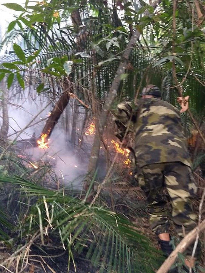 Agentes da Guarda Ambiental de Nova Igua&ccedil;u combateram inc&ecirc;ndios na mata.