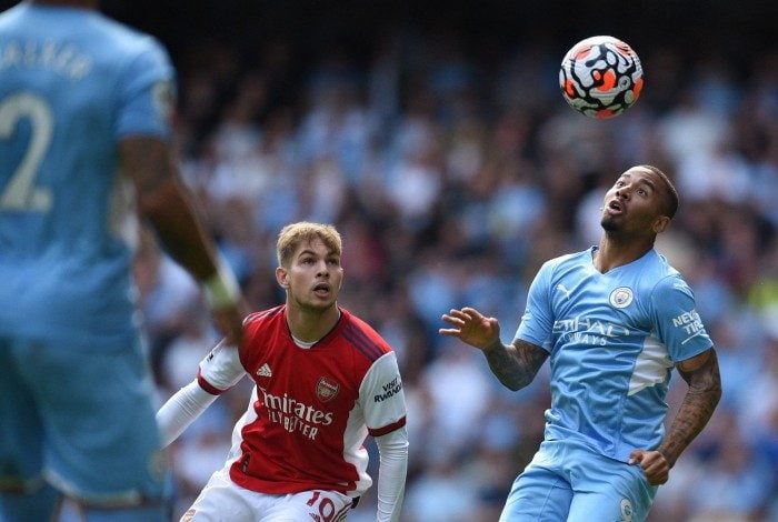 Gabriel Jesus marcou um gol na goleada do Manchester City sobre o Arsenal