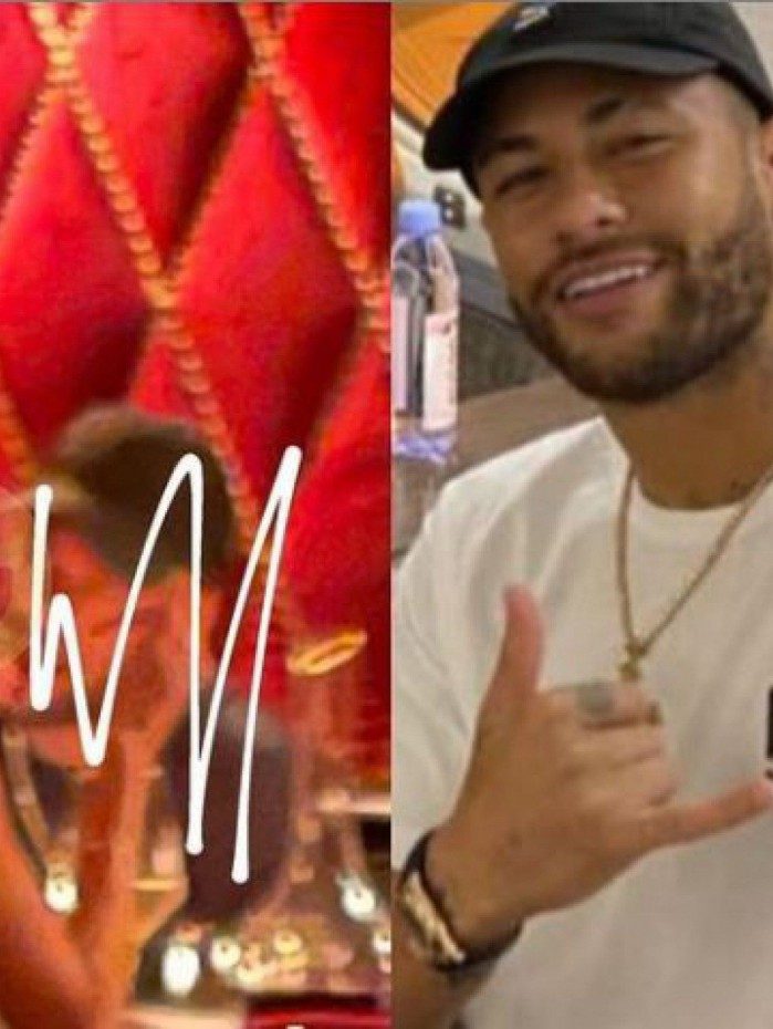 Neymar &eacute; flagrado com loira