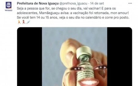 Prefeitura de Nova Iguaçu usa bom humor ao convocar adolescentes para imunização
