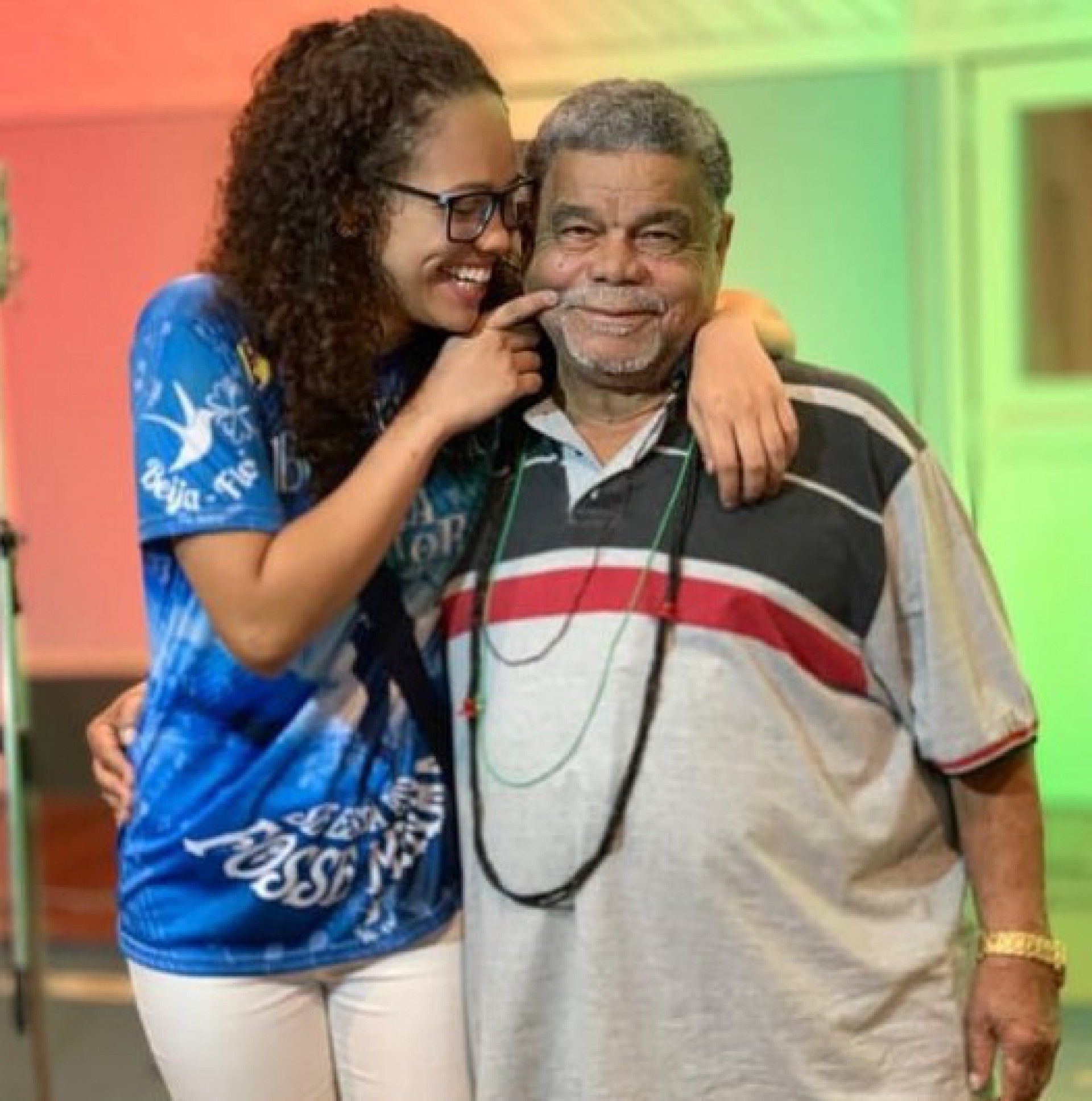 Laísa com o pai. Mestra de bateria quer manter vivo o legado de Laíla no Carnaval de 2022. - Divulgação