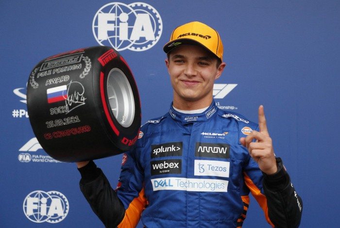 Lando Norris, da McLaren, conquistou a primeira pole na Fórmula 1 na pista de Sochi, na Rússia