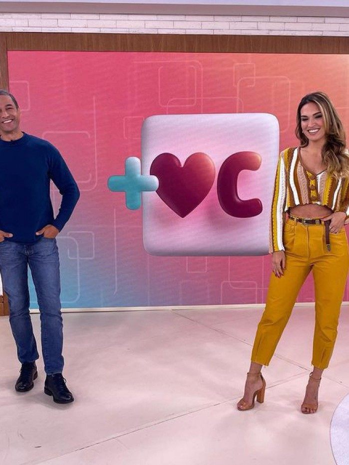 Fabrício Battaglini e Talitha Morete no 'Mais Você'