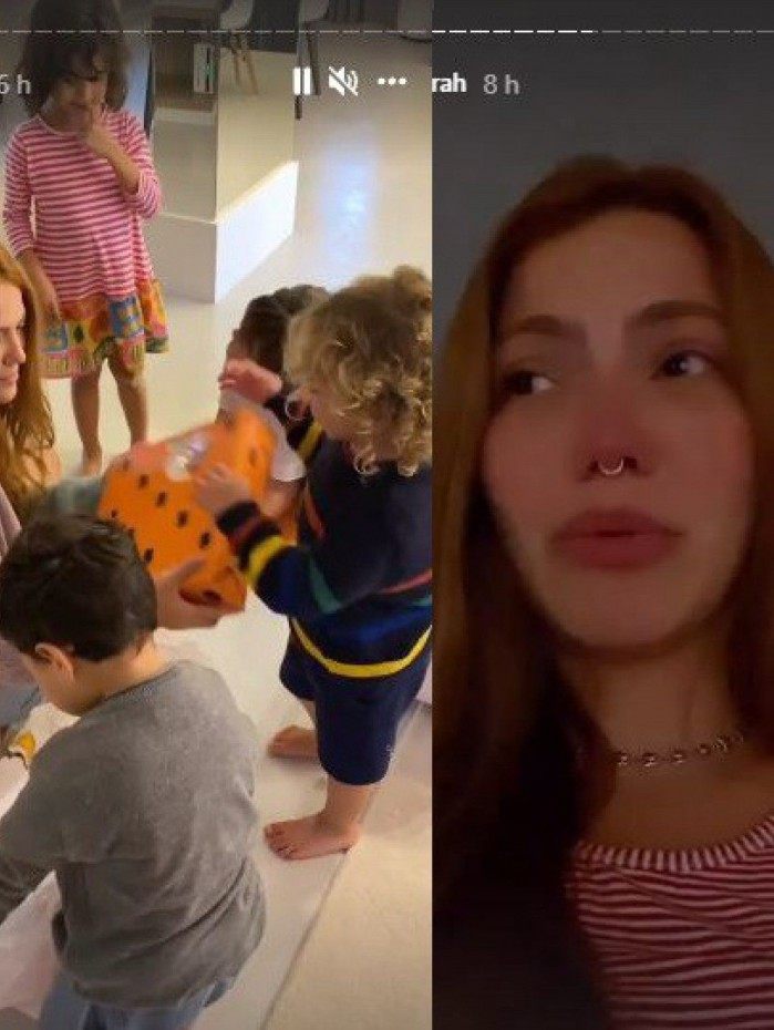 Sarah Poncio e os filhos