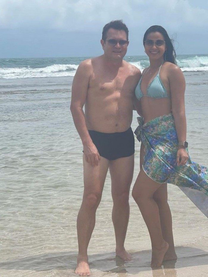 Ximbinha e atual esposa, Karen Kethlen