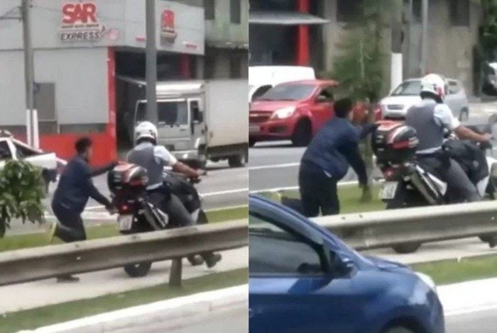 Policial algema jovem em moto e o arrasta pelas ruas de São Paulo
