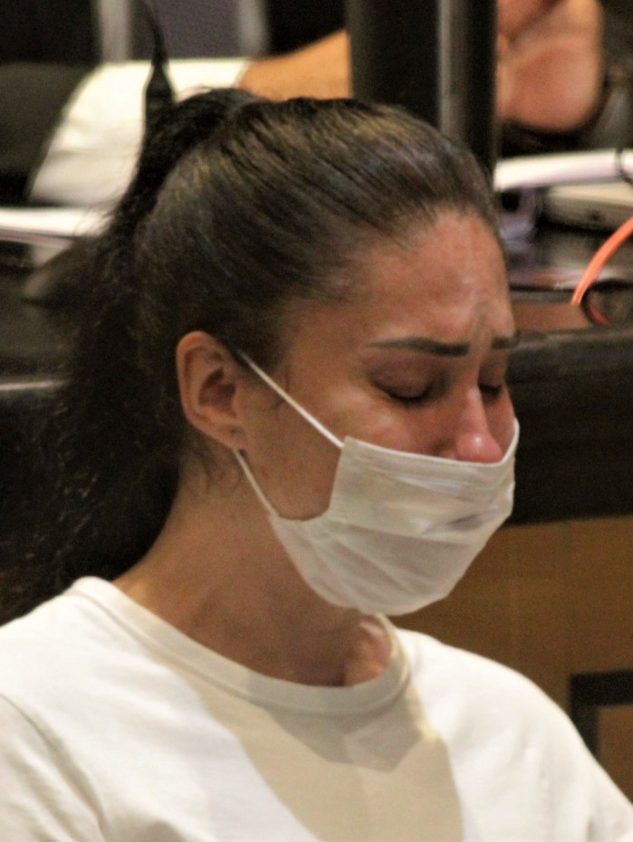 Audi&ecirc;ncia caso Henry Borel, nesta ter&ccedil;a (14), na foto Monique Medeiros, Reu.