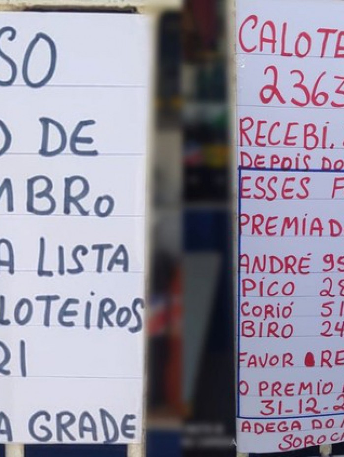 Dono de bar resolveu expor a lista com os clientes caloteiros do ano no estabelecimento