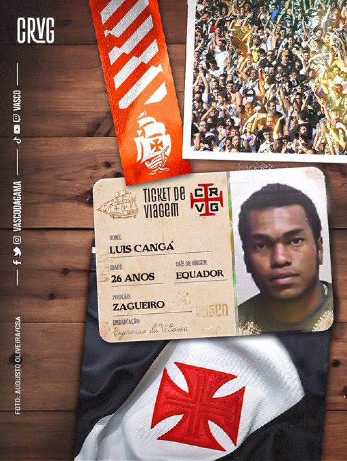 Luís Cangá é o novo reforço do Vasco