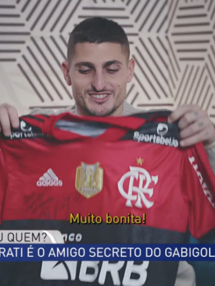 Verrati recebeu camisa do Flamengo de presente de amigo oculto de Gabigol