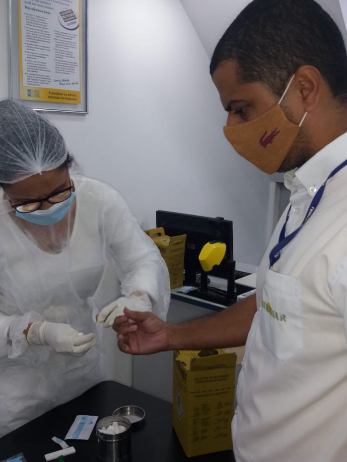 Rodoviários foram testados para Covid-19 no terminal João Goulart. 