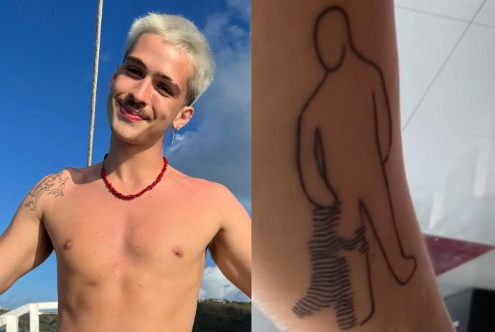 João GUilherme mostra sua nova tatuagem e explica significado