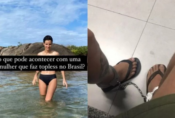 Beatriz Coelho, ex-namorada de Camila Pitanga, foi detida após fazer topless em praia