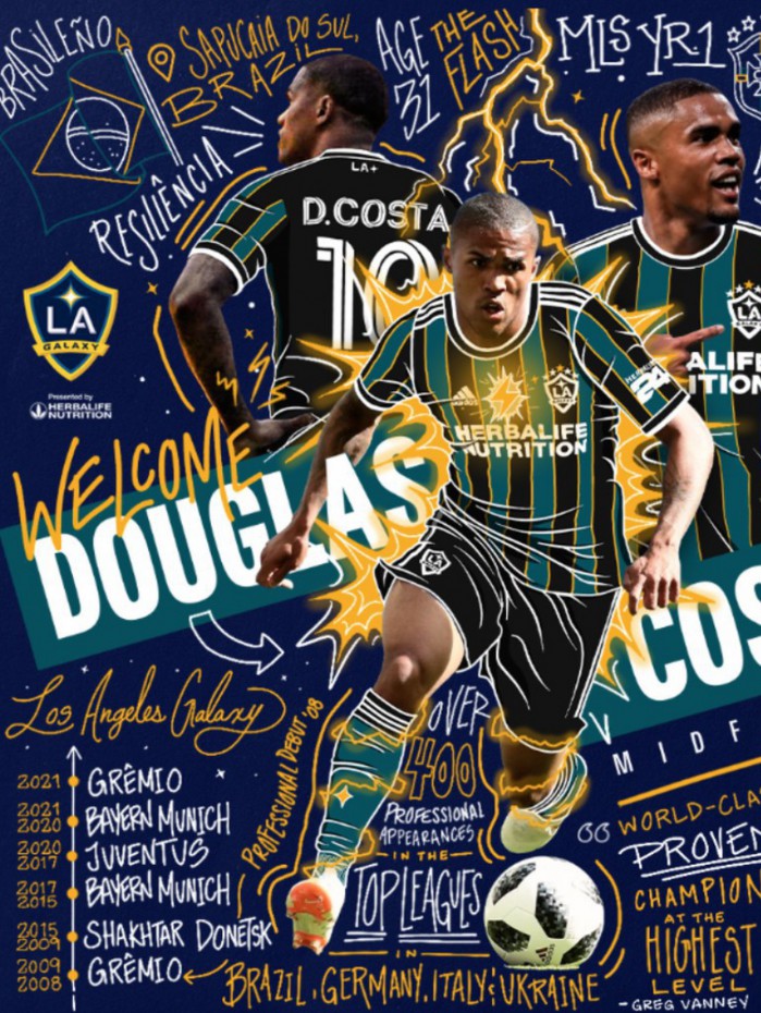 Douglas Costa é o novo jogador do Los Angeles Galaxy