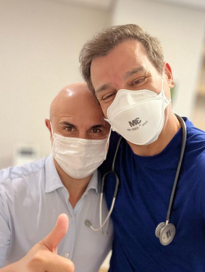 Celso Portiolli com seu médico, Fernando Maluf
