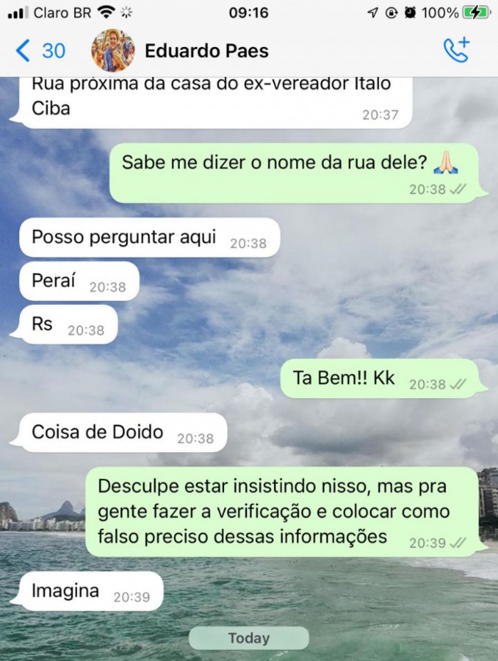 Eduardo Paes afirma que imagem foi gravada em Magalh&atilde;es Bastos, na Rua Arquimedes