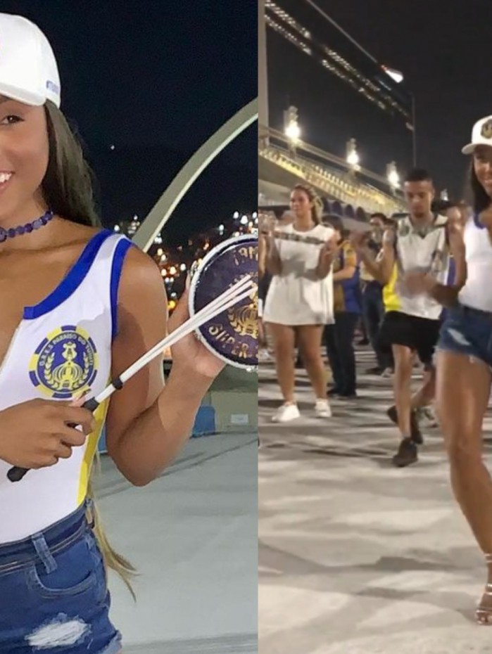 Princesa de bateria da Para&iacute;so do Tuiuti, Mayara Lima viralizou na web com v&iacute;deo em que mostra sincronia com ritmistas