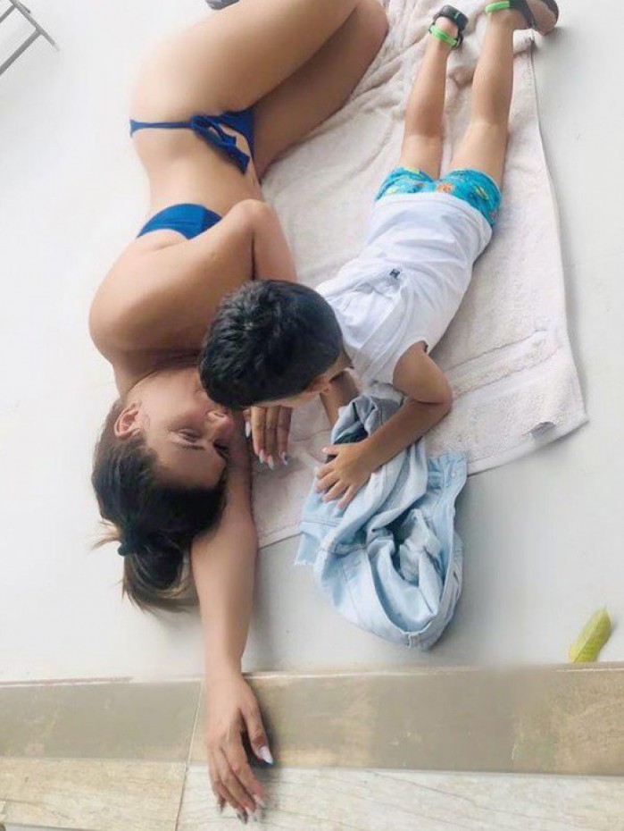 Mara Maravilha e o filho Miguel Benjamin