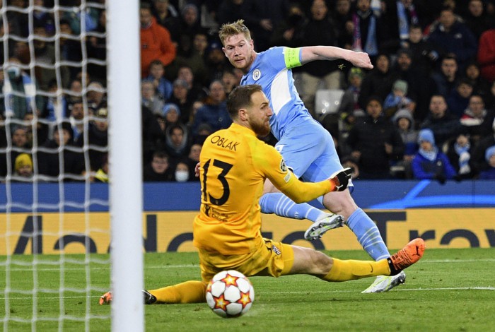 Kevin De Bruyne marcou o gol da vitória do Manchester City sobre o Atlético de Madrid