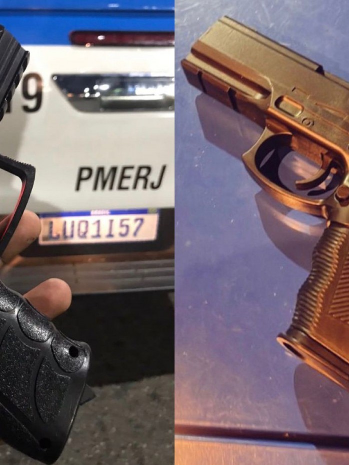 Duas r&eacute;plicas de pistola foram apreendidas no Centro do Rio