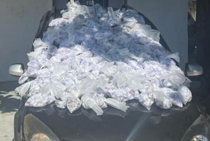 Carro que transportava quase seis mil pinos de cocaína da Rocinha para abastecer comunidades de Cabo Frio é interceptado na RJ-124, altura de Rio Bonito