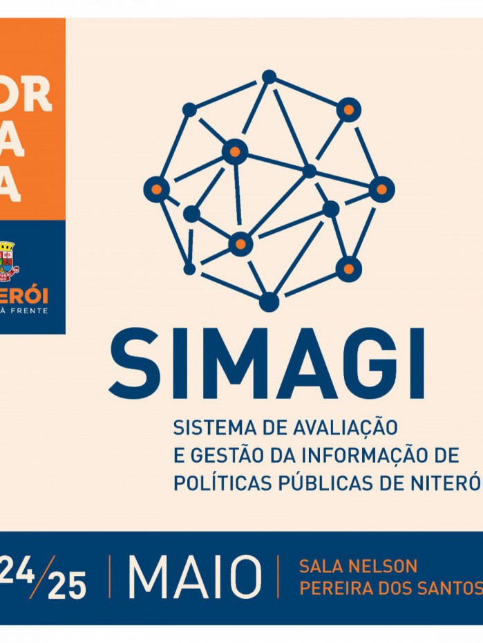 A I Jornada do Sistema de Avaliação e Gestão da Informação de Niterói (Simagi), será realizada na terça-feira (24) e quarta-feira (25), na Sala Nelson Pereira dos Santos.