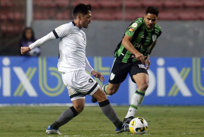 Oyama. America MG x Botafogo pelo Campeonato Brasileiro no Estadio Independencia. 21 de Maio de 2022, Belo Horizonte, MG, Brasil. Foto: Vitor Silva/Botafogo. 
Imagem protegida pela Lei do Direito Autoral Nº 9.610, DE 19 DE FEVEREIRO DE 1998. Sendo proibido qualquer uso comercial, remunerado e manipulacao/alteracao da obra.
