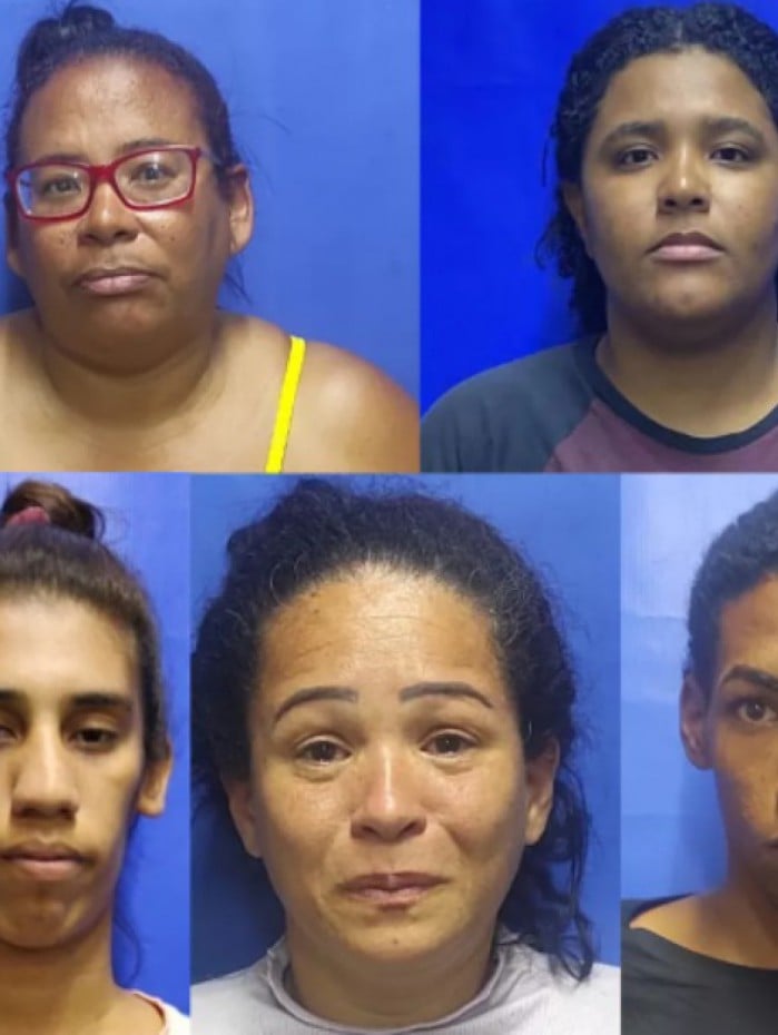 Mionica Lima, Francielle Lima, Ronald Santos, Cátia Melo e Carlos Eduardo da Silva, foram presos por furto