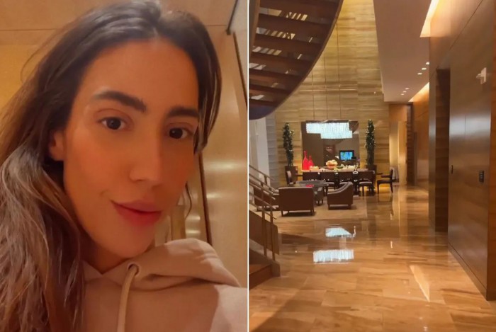 Gabi Brandt mostra suíte luxuosa em que está hospedada durante sua viagem a Vegas