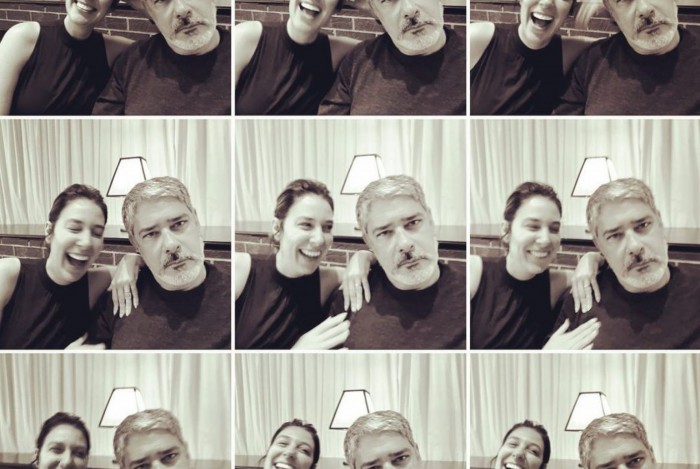 William Bonner posa para fotos com a mulher, Natasha Dantas