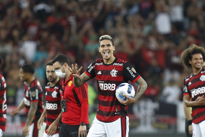 Esporte - Partida valida pelas oitavas de final da Copa Libertadores da America 2022, entre Flamengo x Tolima, Estadio Mario Filho, no Maracana, zona norte do Rio.