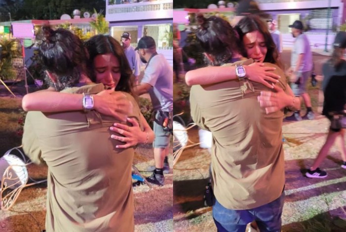 Bruna Marquezine aparecendo chorando em post de aniversário do diretor de 'Besouro Azul'