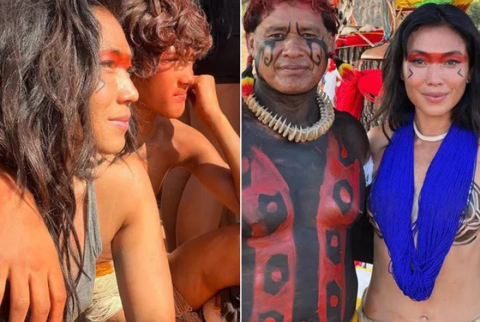 Registros de Danni Suzuki durante sua visita aos indígenas no Alto do Xingu