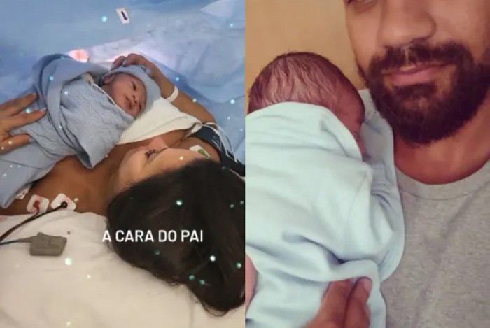 Mãe de Guilherme Militão compartilha fotos de Viviane Araújo e neto recém-nascido 