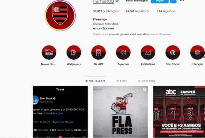 Flamengo tem conta hackeada no Instagram