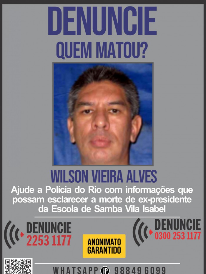 Wilson Vieira, de 61 anos, &eacute; ex-presidente da Unidos de Vila Isabel