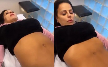 Viviane Araújo mostra barriga quase três semanas pós parto