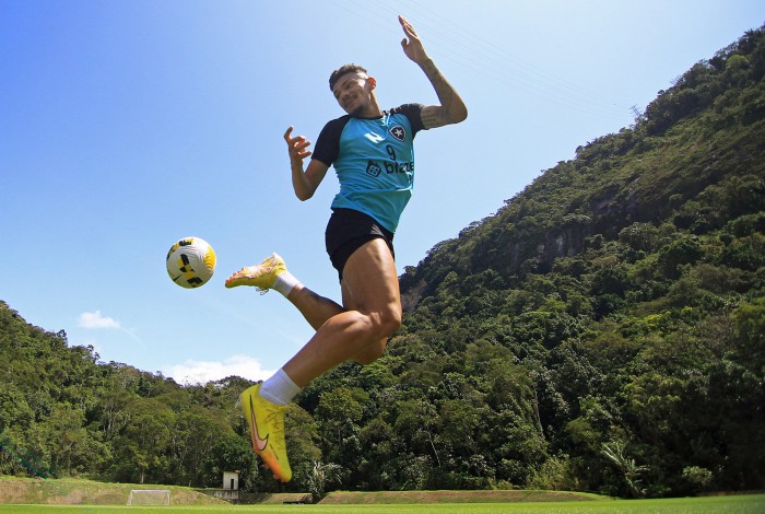 Tiquinho Soares. Treino do Botafogo no Espaço Lonier. 06 de Setembro de 2022, Rio de Janeiro, RJ, Brasil