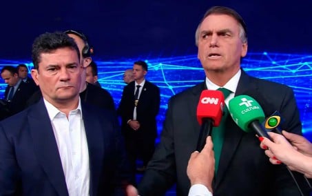 Sérgio Moro acompanha Bolsonaro no debate da Band
