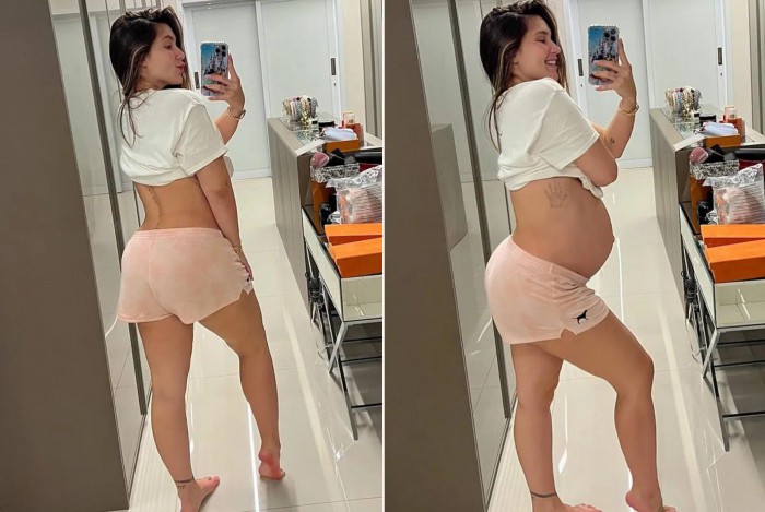 Virgínia Fonseca mostra barrigão na reta final de gravidez