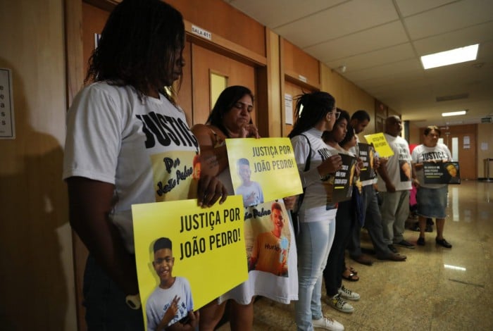 Segunda audiência de julgamento no caso do menino João Pedro, no Fórum de São Gonçalo, nesta quarta-feira (16)