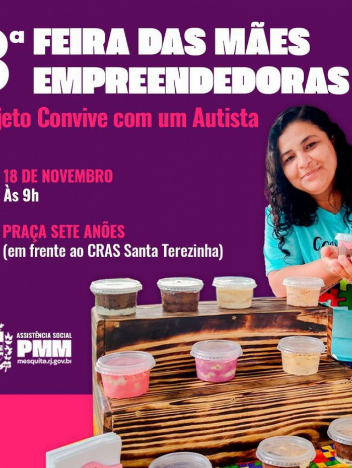 3ª Edição da Feira de Mães de Autistas Empreendedoras, do projeto "Convive com Autista"